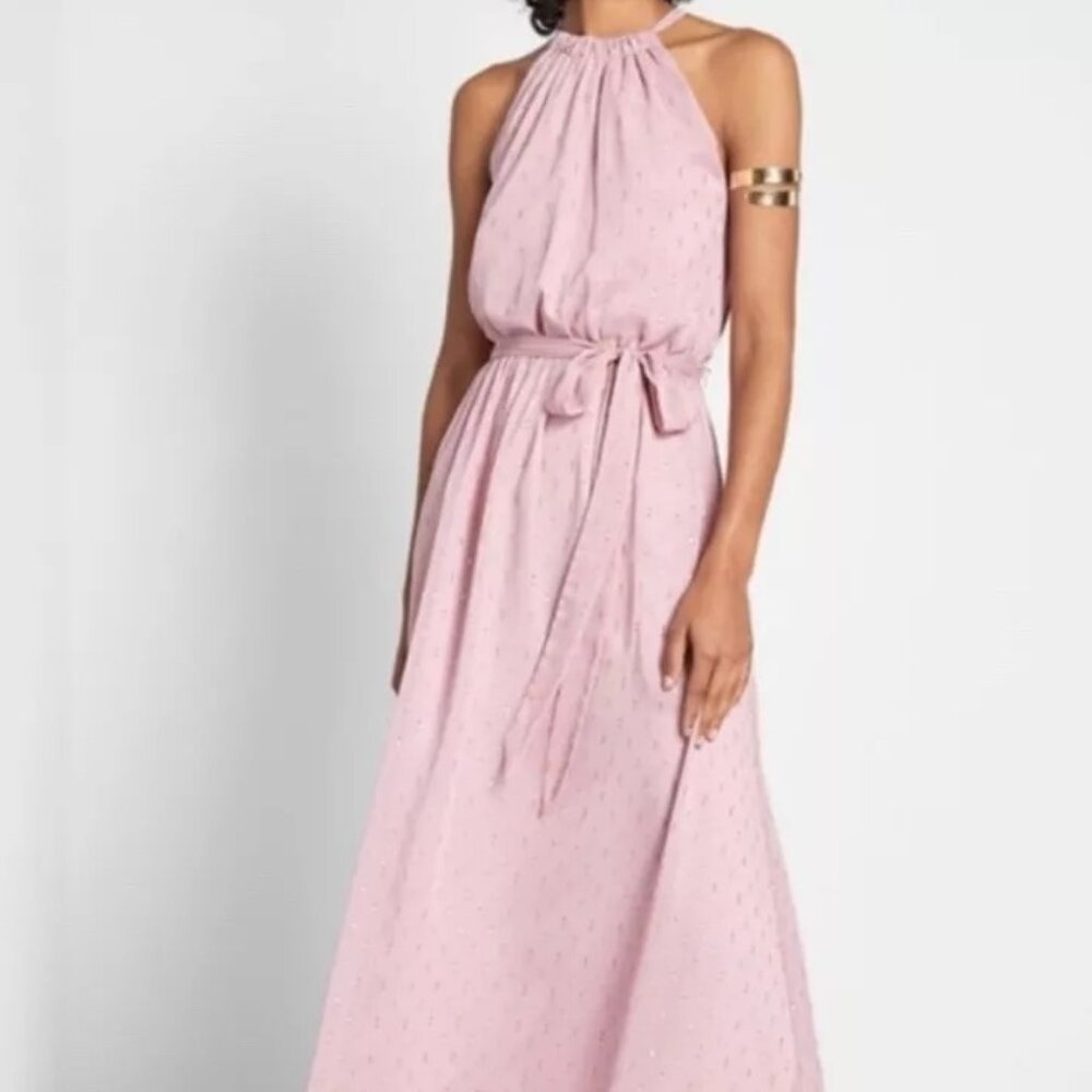 Modcloth Illuminated Elegance Chiffon Maxi Dress Size Medium